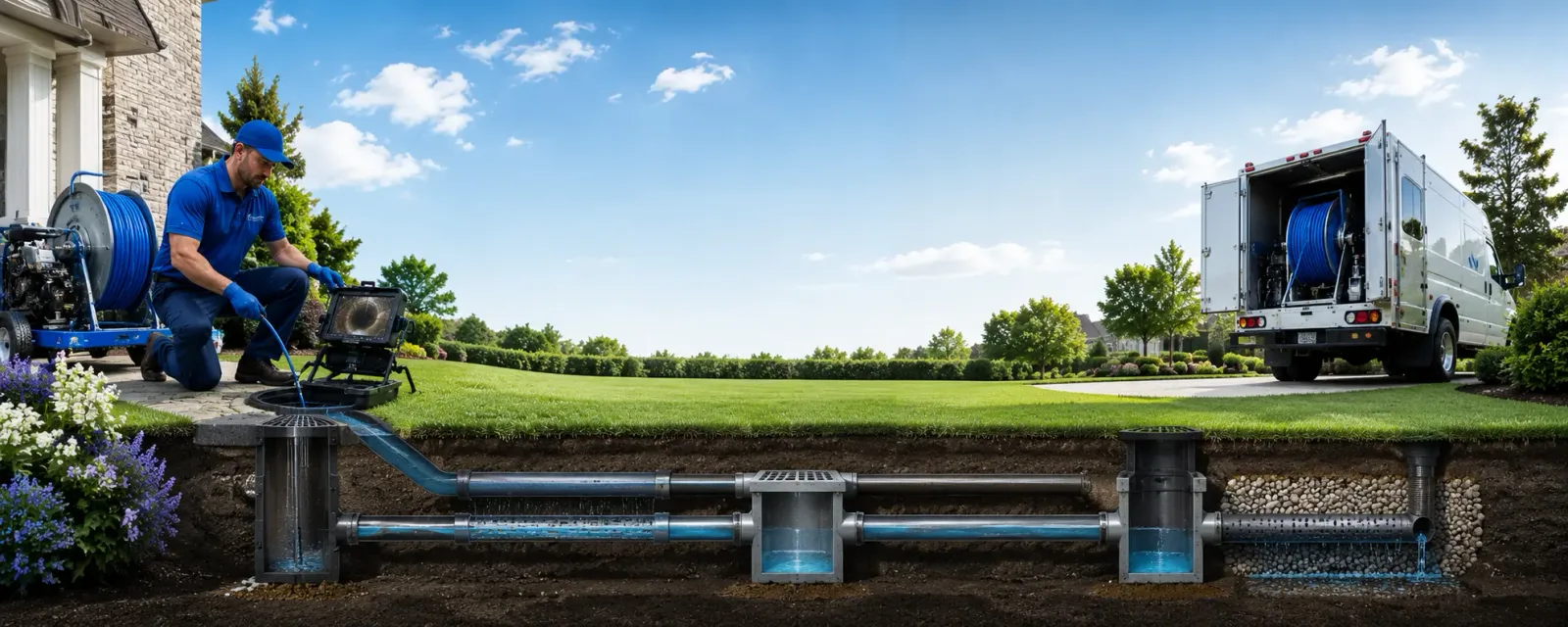 Outdoor drain cleaning information for Hallieford, VA